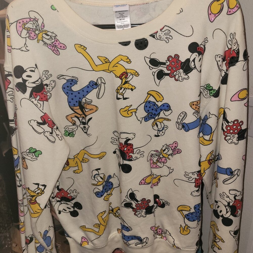 Rhienstoned Disney character crewneck